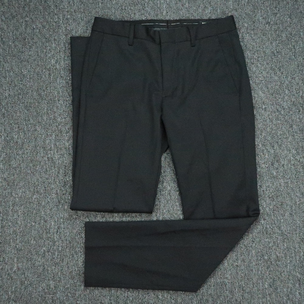 Bonobos Pants Mens 29x30 Black Worsted Wool Trouser Flat Front Formal